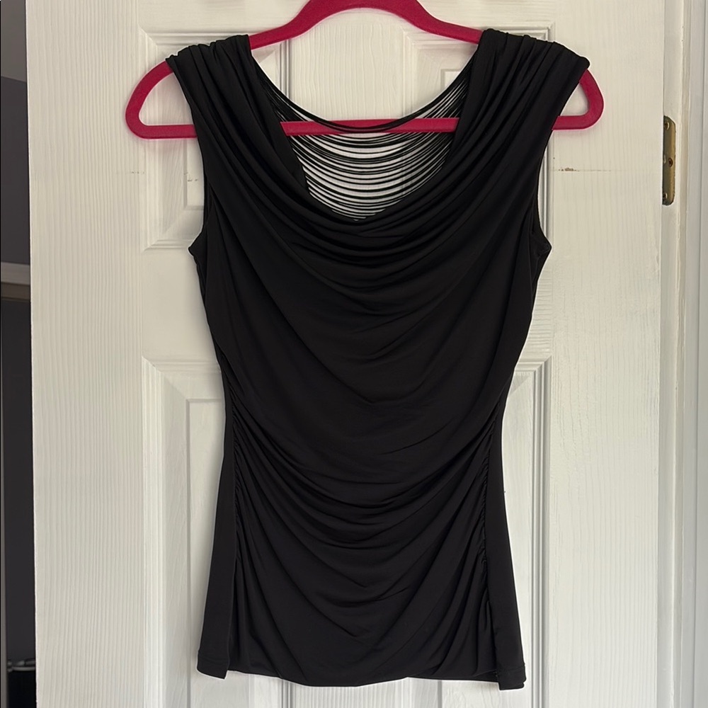 BCX Black Ruched Fitted Tank Top